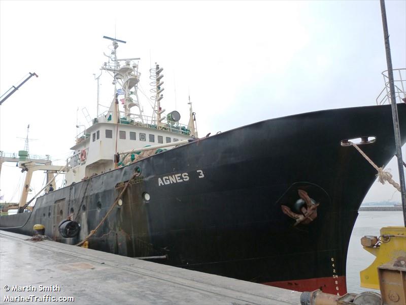 agnes3 (Fishing Vessel) - IMO 7927300, MMSI 441309000, Call Sign DTBR5 under the flag of Korea