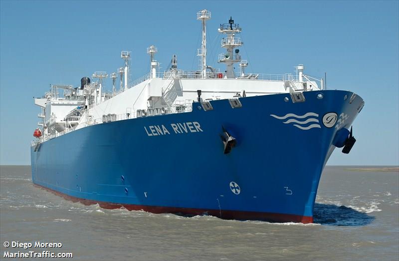 lena river (LNG Tanker) - IMO 9629598, MMSI 538005073, Call Sign V7AU9 under the flag of Marshall Islands