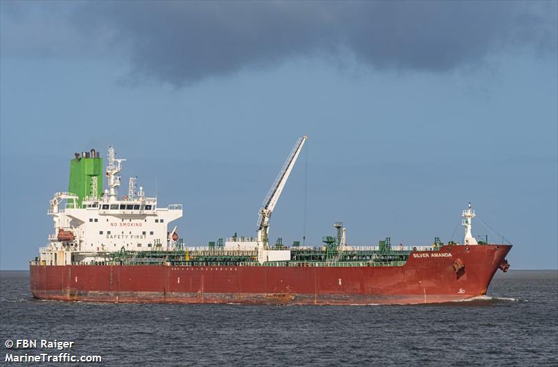 silver amanda (Chemical/Oil Products Tanker) - IMO 9682394, MMSI 538005910, Call Sign V7EU4 under the flag of Marshall Islands