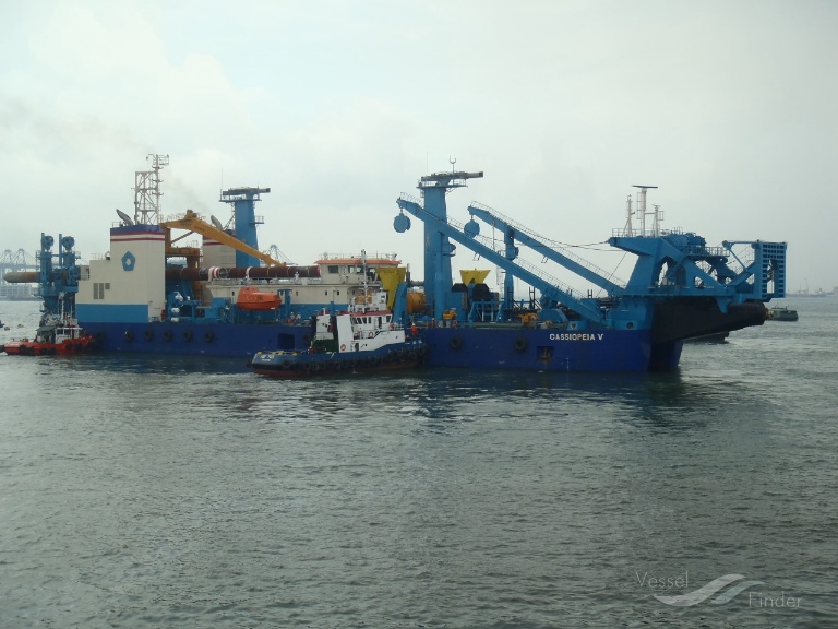 cassiopeia v (Dredger) - IMO 9688453, MMSI 564601000, Call Sign S6LP8 under the flag of Singapore