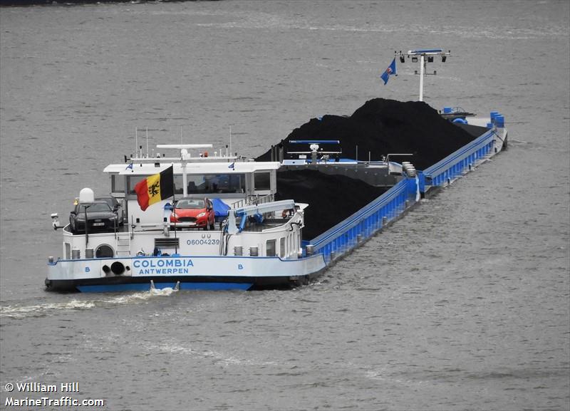 colombia (Cargo ship) - IMO , MMSI 205253090, Call Sign OT2530 under the flag of Belgium