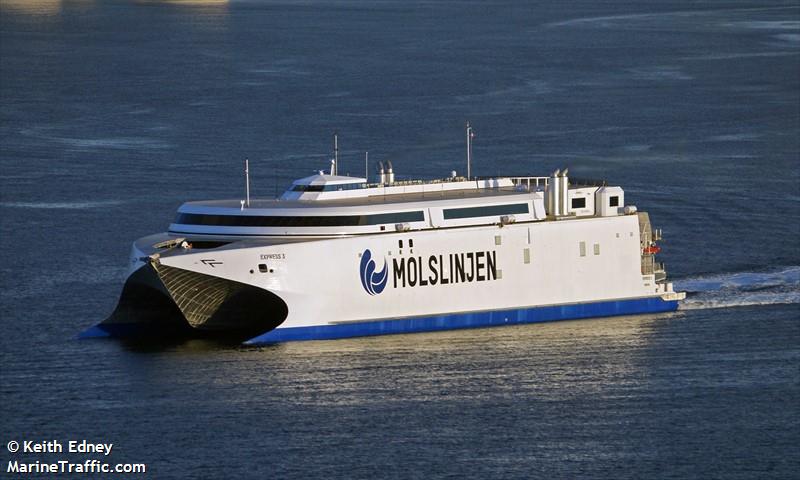 express 3 (Passenger/Ro-Ro Cargo Ship) - IMO 9793064, MMSI 219022903, Call Sign OXEO under the flag of Denmark