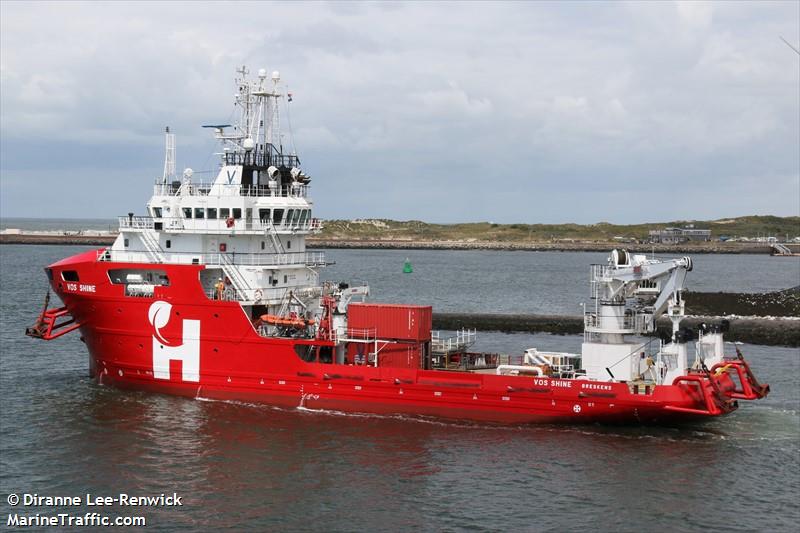 vos shine (Offshore Support Vessel) - IMO 9601510, MMSI 255806284, Call Sign CQAV2 under the flag of Madeira