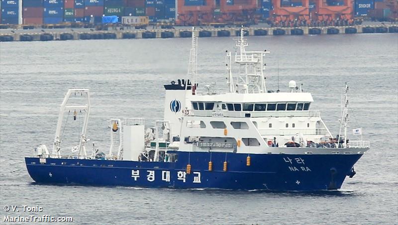 nara (Research Vessel) - IMO 9687772, MMSI 440360000, Call Sign D7PU under the flag of Korea