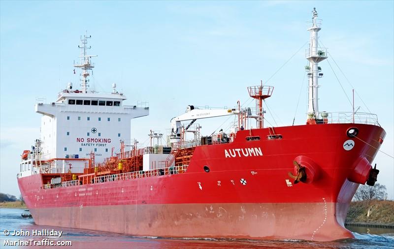 autumn (Chemical/Oil Products Tanker) - IMO 9416795, MMSI 538003323, Call Sign V7QA6 under the flag of Marshall Islands