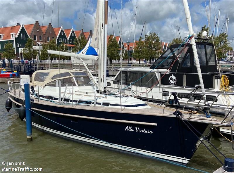 alla ventura (Sailing vessel) - IMO , MMSI 244870672, Call Sign PB4444 under the flag of Netherlands