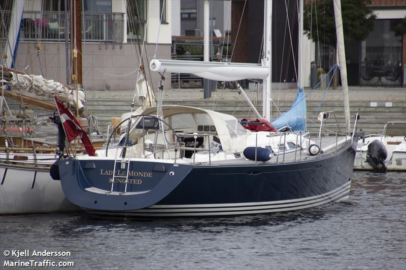 lady le monde (Sailing vessel) - IMO , MMSI 219021990, Call Sign XPE8265 under the flag of Denmark