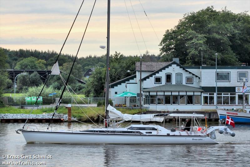 three coins (Sailing vessel) - IMO , MMSI 219025623, Call Sign XPH4408 under the flag of Denmark