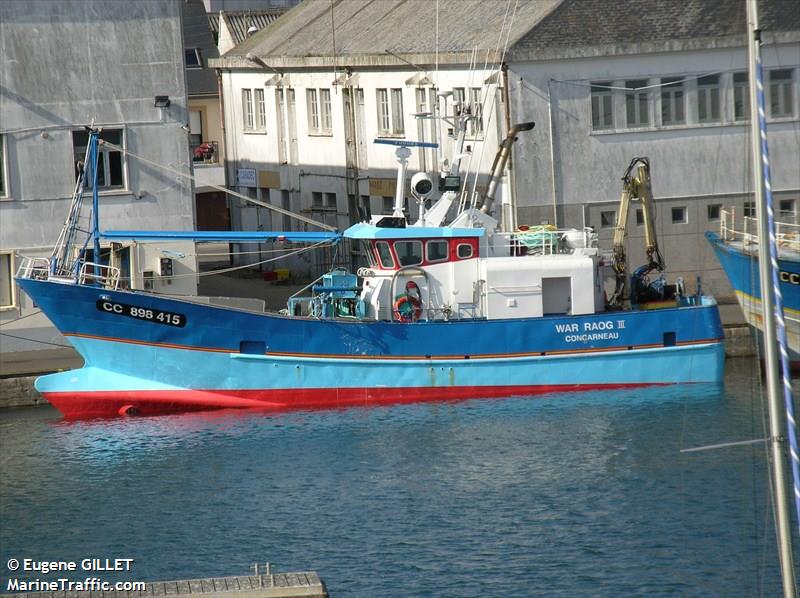 war raog 3 (Fishing vessel) - IMO , MMSI 227144200, Call Sign FONK under the flag of France