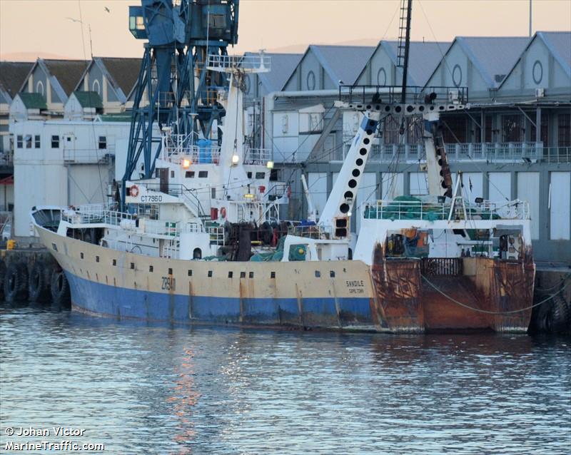 sandile (Fishing vessel) - IMO , MMSI 601686000, Call Sign ZR9411 under the flag of South Africa