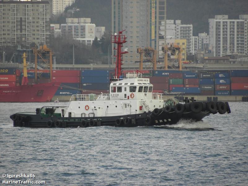 korea no.8 (Tug) - IMO 9264025, MMSI 440104860, Call Sign 308 K.R under the flag of Korea