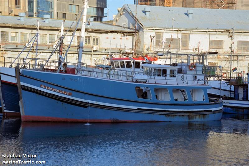 blue dolphin (Fishing vessel) - IMO , MMSI 601411000, Call Sign ZR4747 under the flag of South Africa