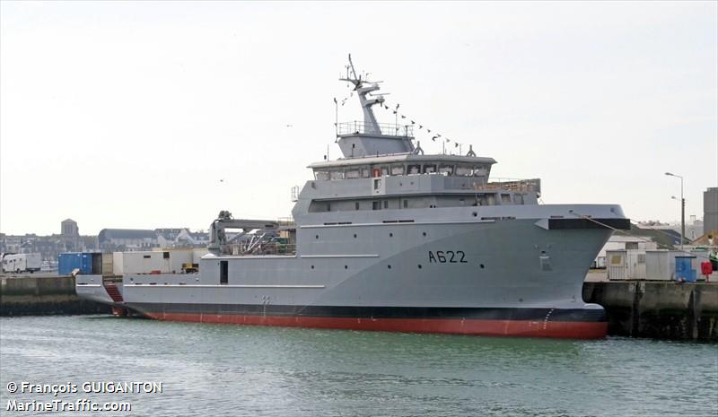 french warship () - IMO , MMSI 228763000, Call Sign FABV under the flag of France