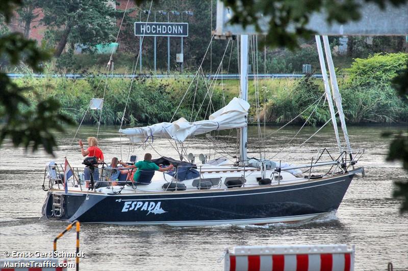 espada (Sailing vessel) - IMO , MMSI 244180332, Call Sign PI5196 under the flag of Netherlands