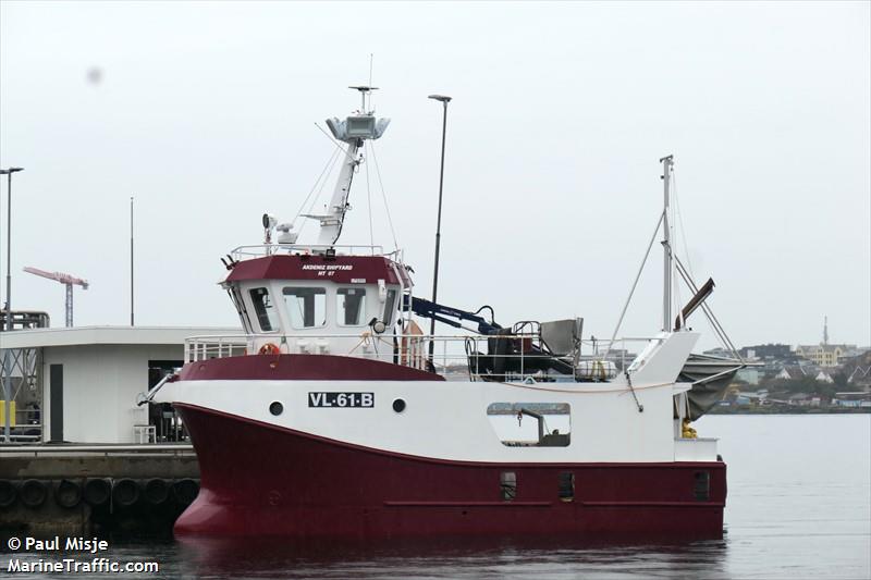 skotningen () - IMO , MMSI 257088240, Call Sign LF6569 under the flag of Norway