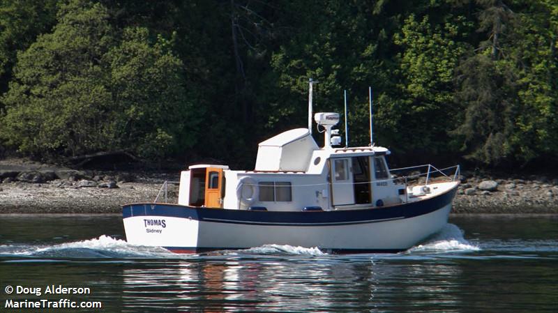 thomas (Pleasure craft) - IMO , MMSI 316016654 under the flag of Canada