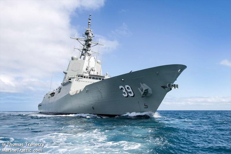 hmas hobart (Military ops) - IMO , MMSI 503617000, Call Sign VKLB under the flag of Australia