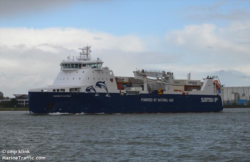 samskip kvitnos (Ro-Ro Cargo Ship) - IMO 9642576, MMSI 231770000, Call Sign OZ2149 under the flag of Faeroe Islands