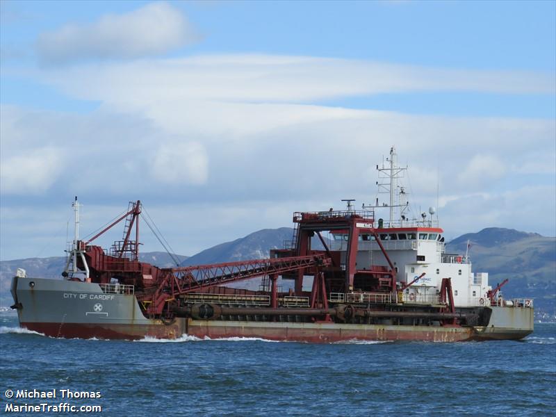 city of cardiff (Hopper Dredger) - IMO 9141754, MMSI 232002807, Call Sign MWBY8 under the flag of United Kingdom (UK)