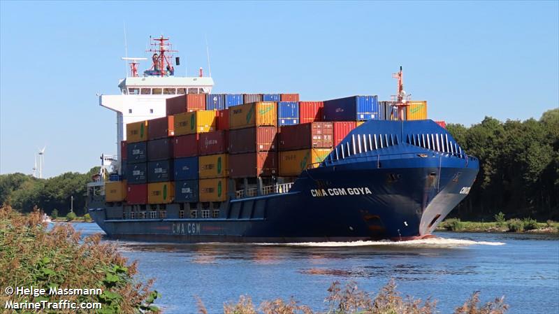 cma cgm goya (Container Ship) - IMO 9365972, MMSI 255806113, Call Sign CQIZ7 under the flag of Madeira