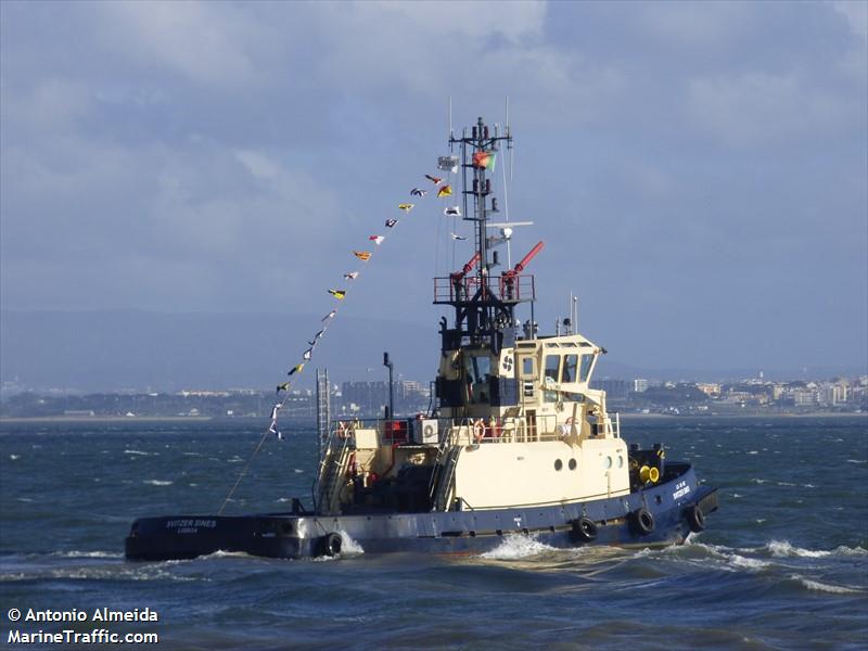 portugs sines (Tug) - IMO 8513754, MMSI 263601890, Call Sign CSYI4 under the flag of Portugal