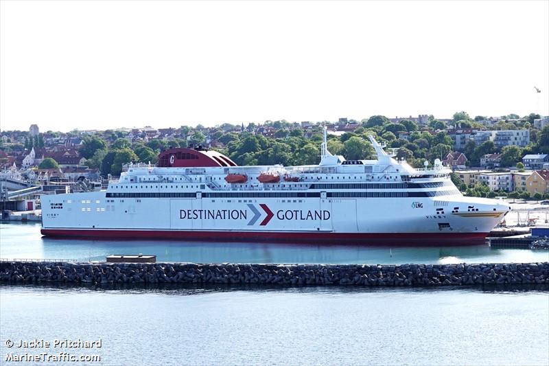 visborg (Passenger/Ro-Ro Cargo Ship) - IMO 9763655, MMSI 266445000, Call Sign SMLT under the flag of Sweden