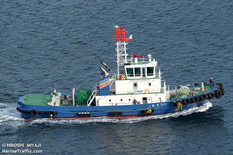 asahi (Tug) - IMO , MMSI 431008081, Call Sign JD4045 under the flag of Japan