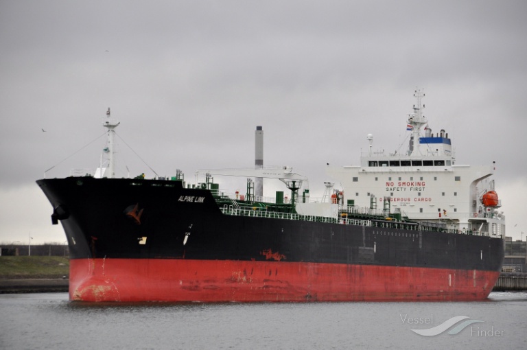 alpine link (Chemical/Oil Products Tanker) - IMO 9478614, MMSI 538003758, Call Sign V7SZ7 under the flag of Marshall Islands