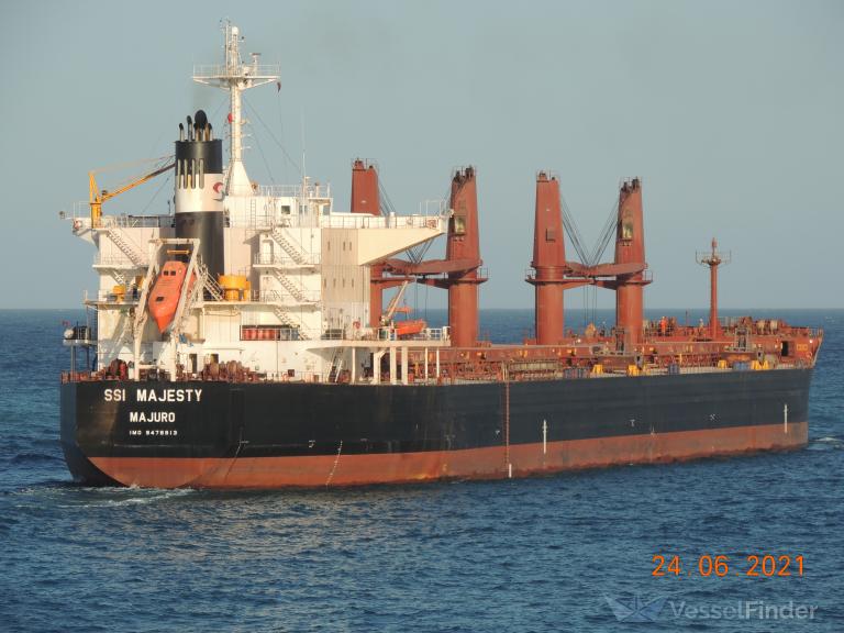ssi majesty (Bulk Carrier) - IMO 9478913, MMSI 538007954, Call Sign V7HP4 under the flag of Marshall Islands