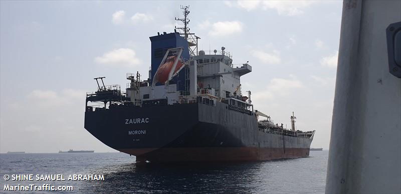 zaurac (Chemical/Oil Products Tanker) - IMO 9166156, MMSI 620511000 under the flag of Comoros