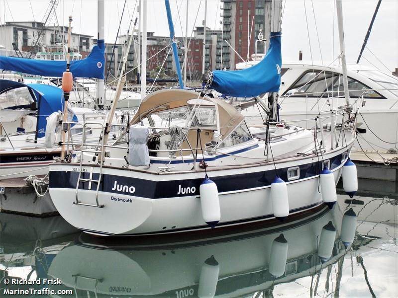 juno of dartmouth () - IMO , MMSI 235111134, Call Sign 2INB9 under the flag of United Kingdom (UK)