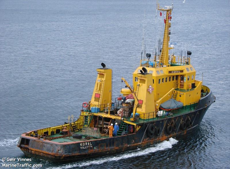 koral (Tug) - IMO 7607089, MMSI 247298300, Call Sign IIZV2 under the flag of Italy