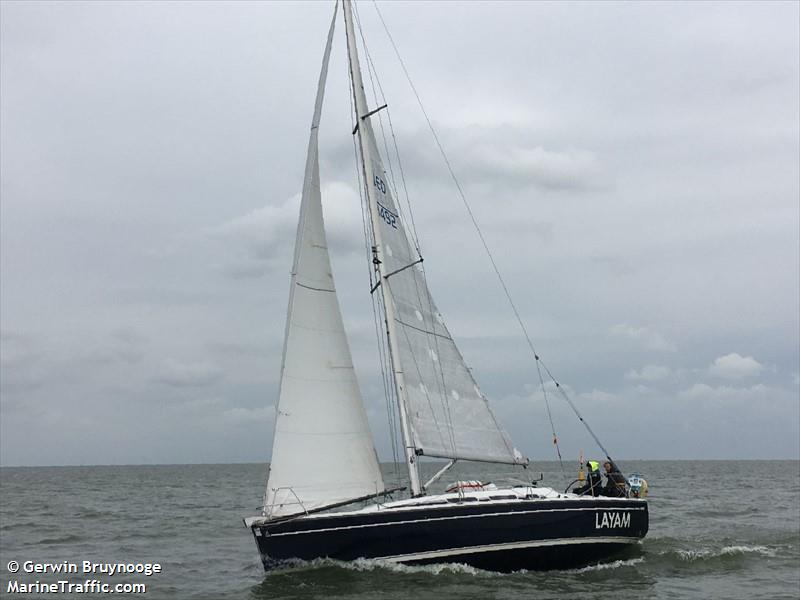 layam (Sailing vessel) - IMO , MMSI 244153309, Call Sign PI9680 under the flag of Netherlands