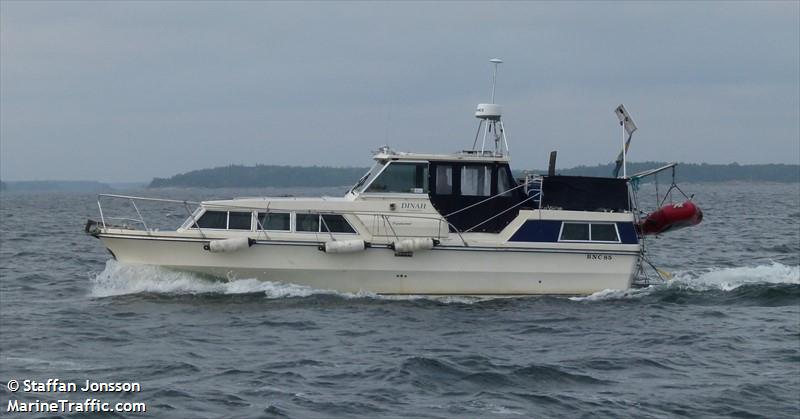 dinah (Pleasure craft) - IMO , MMSI 265748990, Call Sign SE8730 under the flag of Sweden