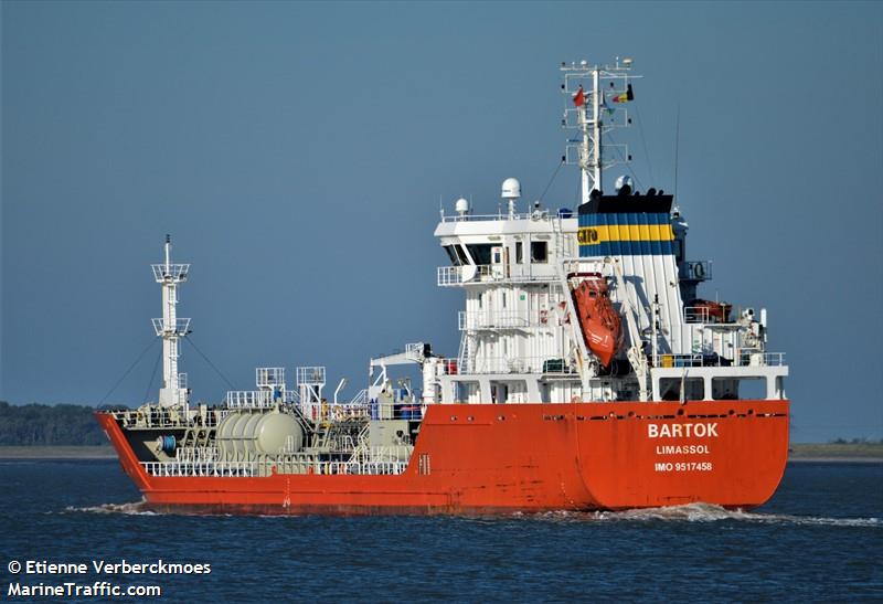 bartok (Chemical/Oil Products Tanker) - IMO 9517458, MMSI 209391000, Call Sign 5BBV5 under the flag of Cyprus
