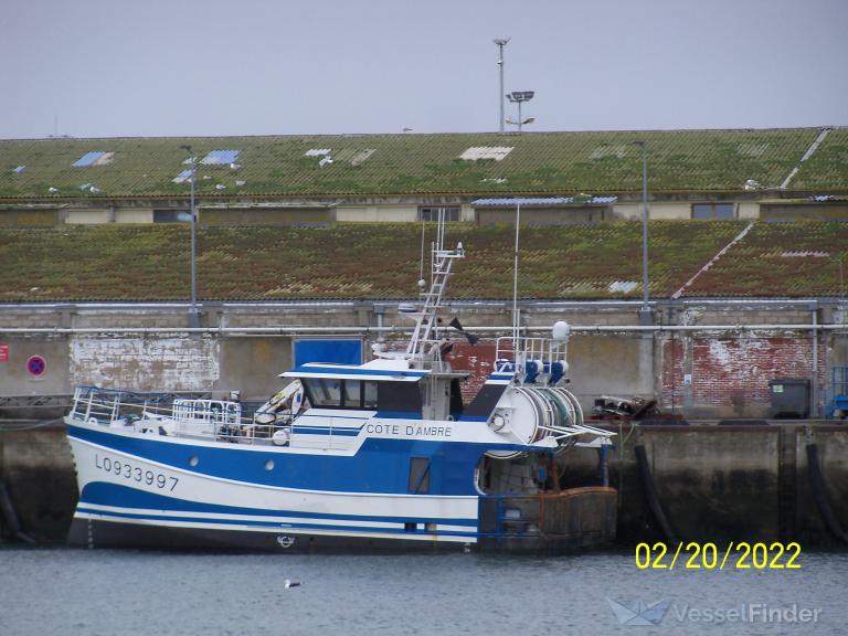 fv cote dambre (Fishing vessel) - IMO , MMSI 228365600, Call Sign FLUN under the flag of France