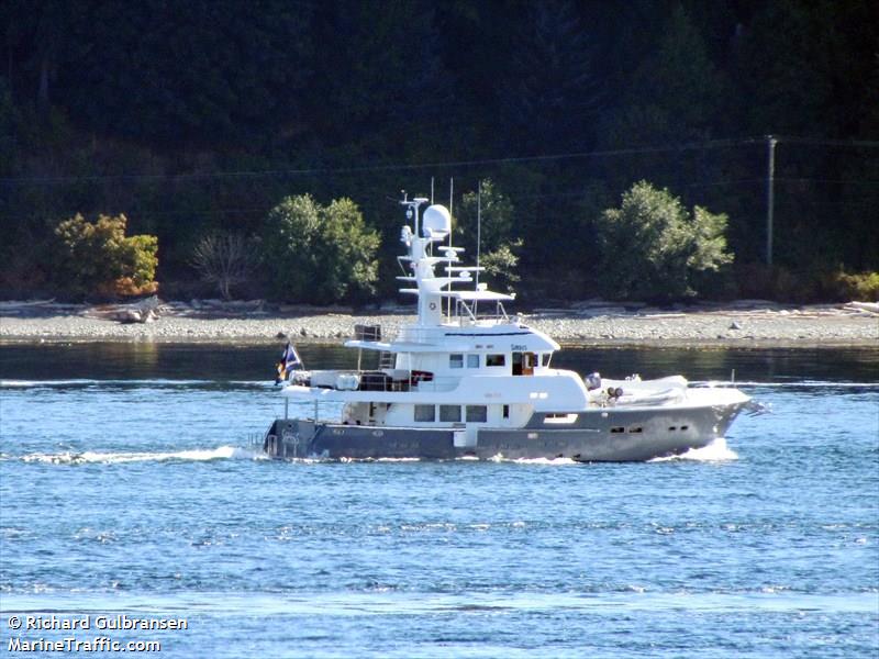 sirius (Pleasure craft) - IMO , MMSI 538070847, Call Sign V7YM7 under the flag of Marshall Islands