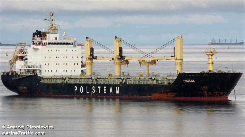 prosna (Bulk Carrier) - IMO 9521849, MMSI 636015276, Call Sign A8ZQ9 under the flag of Liberia