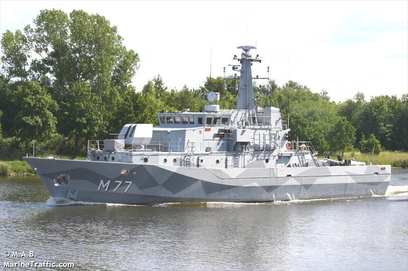 swedish warship m77 (-) - IMO , MMSI 266280000, Call Sign SCEU under the flag of Sweden