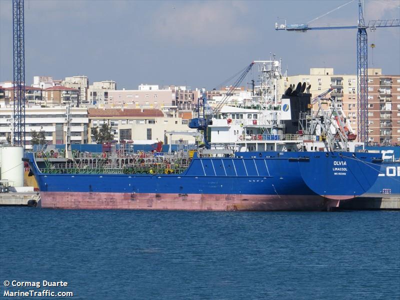 olvia (Chemical/Oil Products Tanker) - IMO 9523469, MMSI 212717000, Call Sign 5BKE4 under the flag of Cyprus