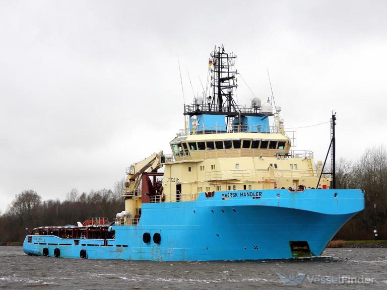 maersk handler (Offshore Tug/Supply Ship) - IMO 9246724, MMSI 219025390, Call Sign OYAX2 under the flag of Denmark