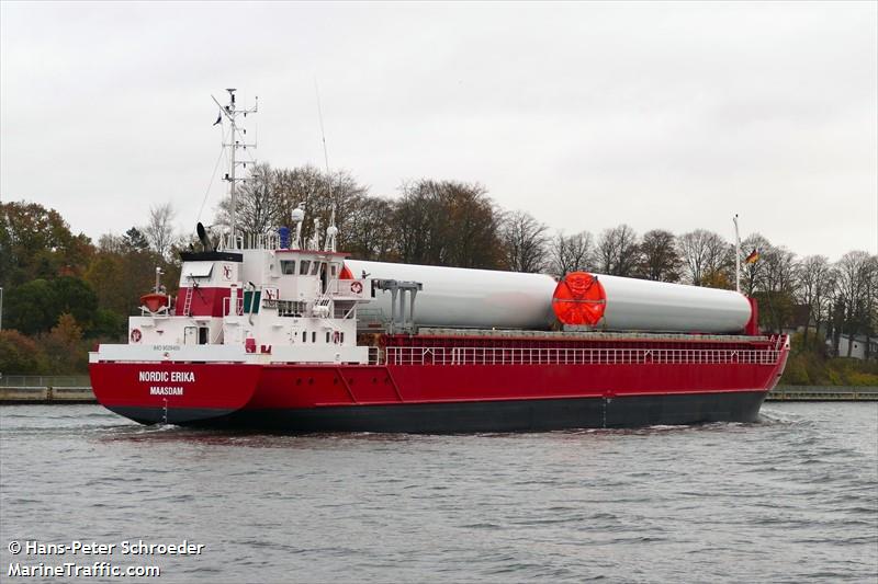 nordic erika (General Cargo Ship) - IMO 9528495, MMSI 246606000, Call Sign PBTX under the flag of Netherlands