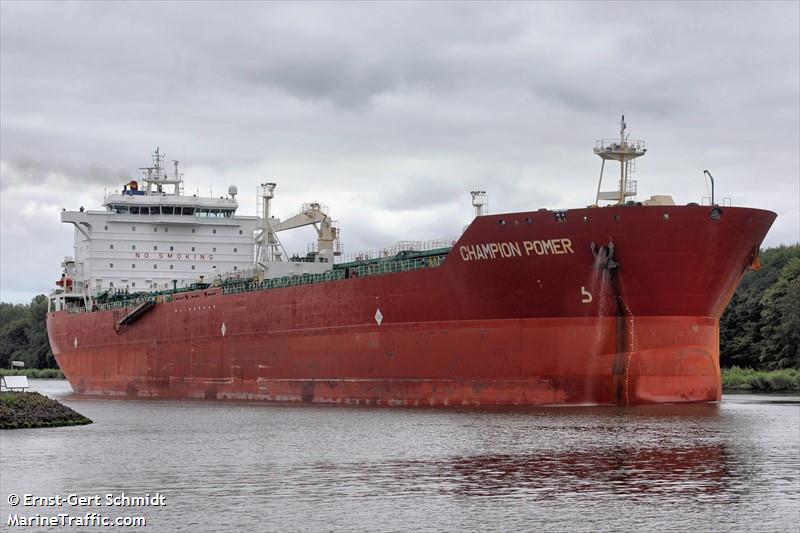 champion pomer (Chemical/Oil Products Tanker) - IMO 9455739, MMSI 538008843, Call Sign V7A2821 under the flag of Marshall Islands