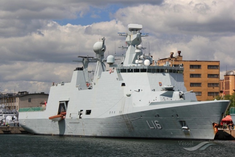 nato warship f341 (Military ops) - IMO , MMSI 220189000, Call Sign OUFA under the flag of Denmark