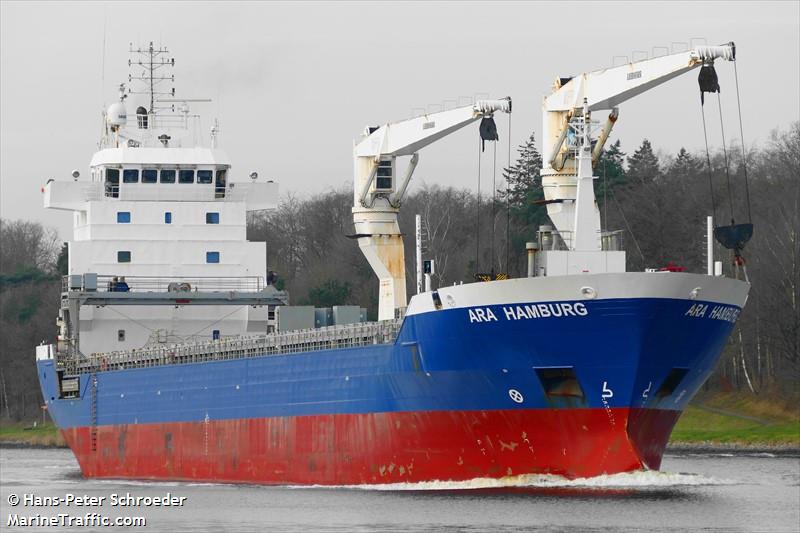 ara hamburg (General Cargo Ship) - IMO 9448451, MMSI 255806232, Call Sign CQAO6 under the flag of Madeira