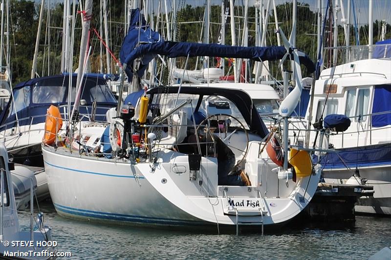 mad fish (Sailing vessel) - IMO , MMSI 235088594, Call Sign 2EVX9 under the flag of United Kingdom (UK)