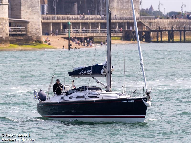 true blue (Pleasure craft) - IMO , MMSI 235034337, Call Sign MLWC6 under the flag of United Kingdom (UK)