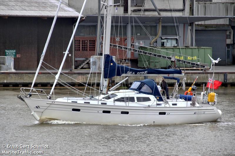 sea spine (Sailing vessel) - IMO , MMSI 235015022, Call Sign MDLN8 under the flag of United Kingdom (UK)