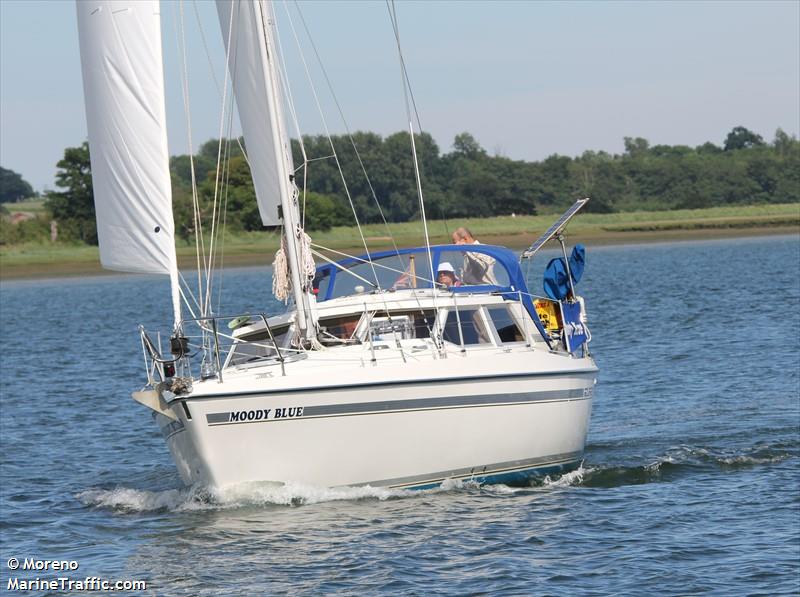 moody blue (Sailing vessel) - IMO , MMSI 235072415 under the flag of United Kingdom (UK)