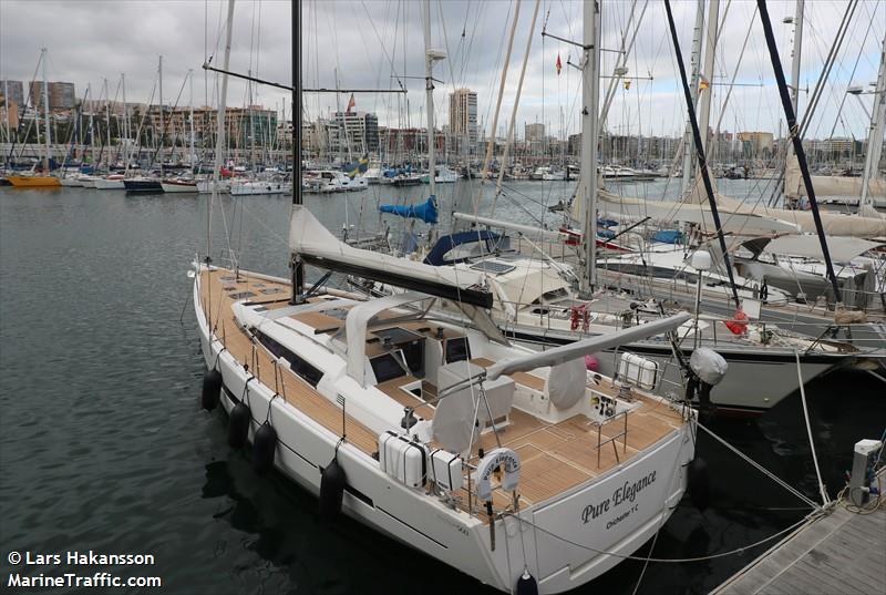 pure elegance (Sailing vessel) - IMO , MMSI 235112386, Call Sign 2ISF3 under the flag of United Kingdom (UK)